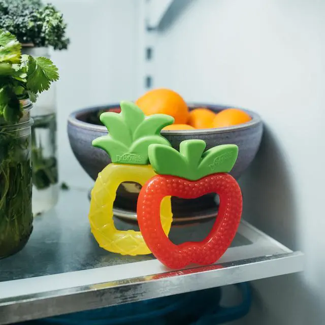 Alt view image 6 of 7 - Dr. Brown's AquaCool Water-Filled Teether, Cooling Baby Teether Toy for Sore Gums, Apple Pineapple, BPA-Free, 3m+, 2-Pack
