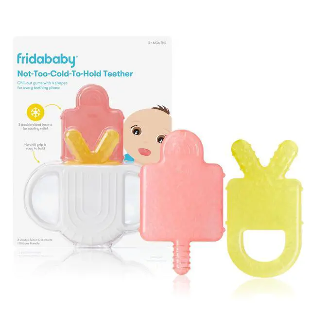 Main image of Frida Baby Silicone Teething Toys, 4-in-1 Teether for Babies & Infants, Teething Relief for 0-18 Months, Not-Too-Cold-to-Hold Baby Teether, BPA-Free