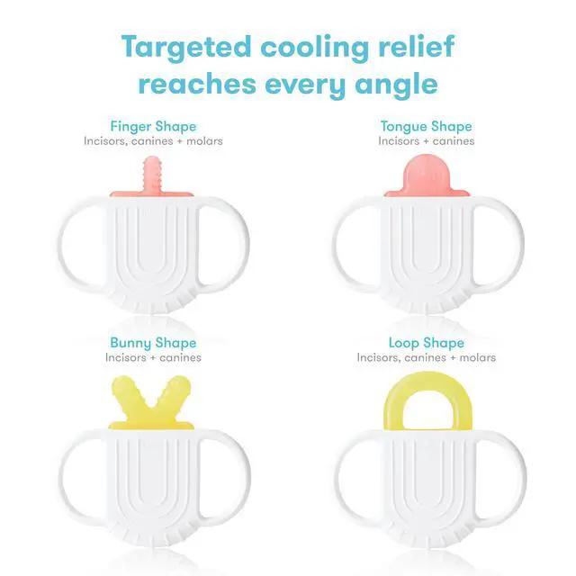 Alt view image 5 of 6 - Frida Baby Silicone Teething Toys, 4-in-1 Teether for Babies & Infants, Teething Relief for 0-18 Months, Not-Too-Cold-to-Hold Baby Teether, BPA-Free