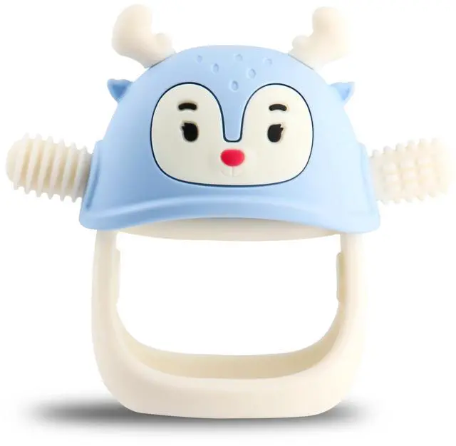 Main image of Smily Mia Teething Toys for 0-6Months, Silicone Baby Teethers for 3-6Months, Teething Mitten for 6-12M Baby Teething Relief, Hand Teethers for Infants, Ocean Blue