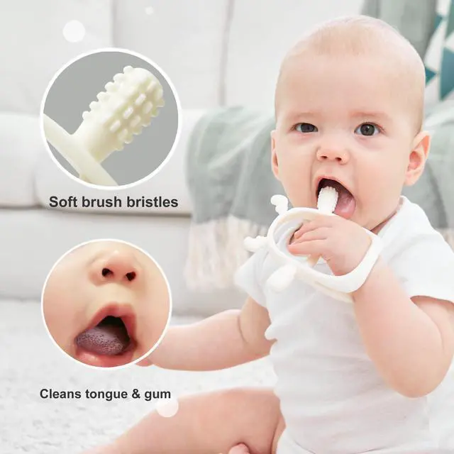 Alt view image 3 of 7 - Smily Mia Teething Toys for 0-6Months, Silicone Baby Teethers for 3-6Months, Teething Mitten for 6-12M Baby Teething Relief, Hand Teethers for Infants, Ocean Blue