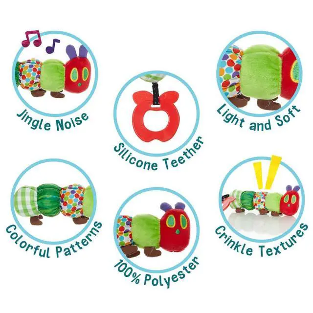 Alt view image 2 of 6 - Teether Rattle, World of Eric Carle The Very Hungry Caterpillar Teething Toy for Babies, Multi