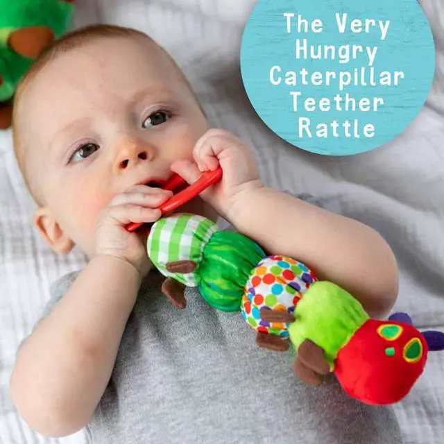Alt view image 3 of 6 - Teether Rattle, World of Eric Carle The Very Hungry Caterpillar Teething Toy for Babies, Multi