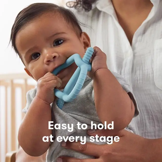 Alt view image 5 of 6 - Frida Baby Get-A-Grip BabyTeether for Teething Relief | 100% Food-Grade Silicone Teething Toys for Baby 0-6, 12, 18 Months Infant, BPA-Free, PVC-Free | Blue