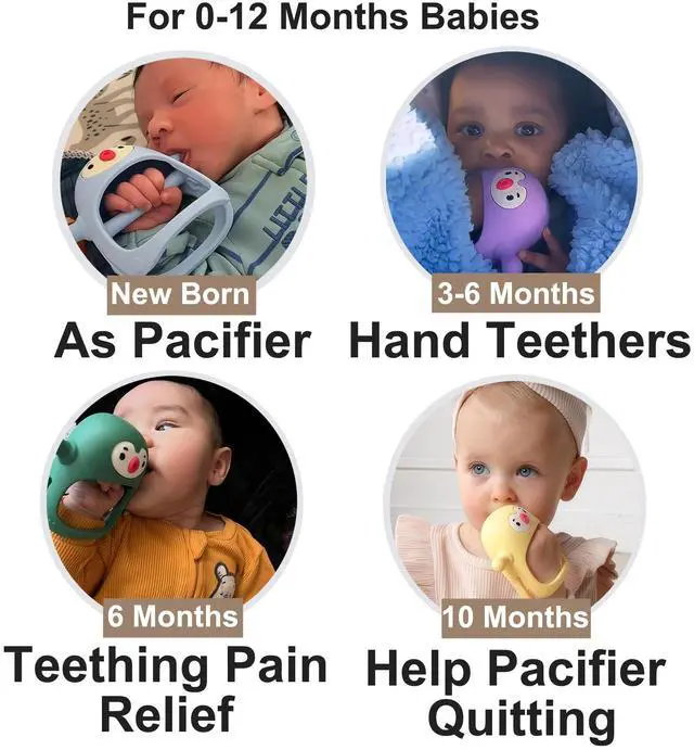 Alt view image 2 of 7 - Smily Mia Baby Teething Toys for 0-6Months, Penguin Teethers for Babies 3-6Months | Hand Teether for 0-6M |Teething Mittens for Teething Relief, Baby Pacifier |New Born Essentials, 2Pack