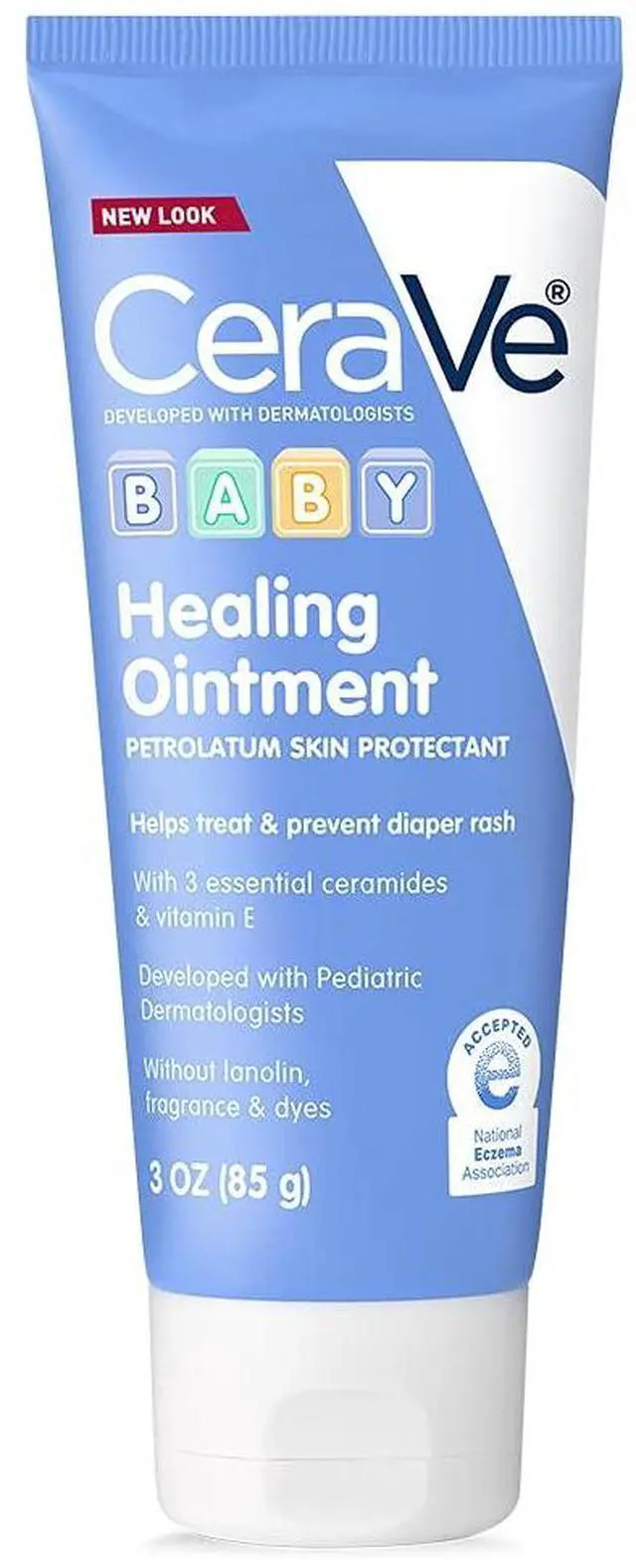 Main image of CeraVe Diaper Rash Cream, Baby Healing Ointment for Extra Dry, Cracked Skin, Diaper Cream with Ceramides & Vitamin E, Lanolin, Fragrance, Paraben, Dye, Phthalates & Sulfate Free, 3 Ounce