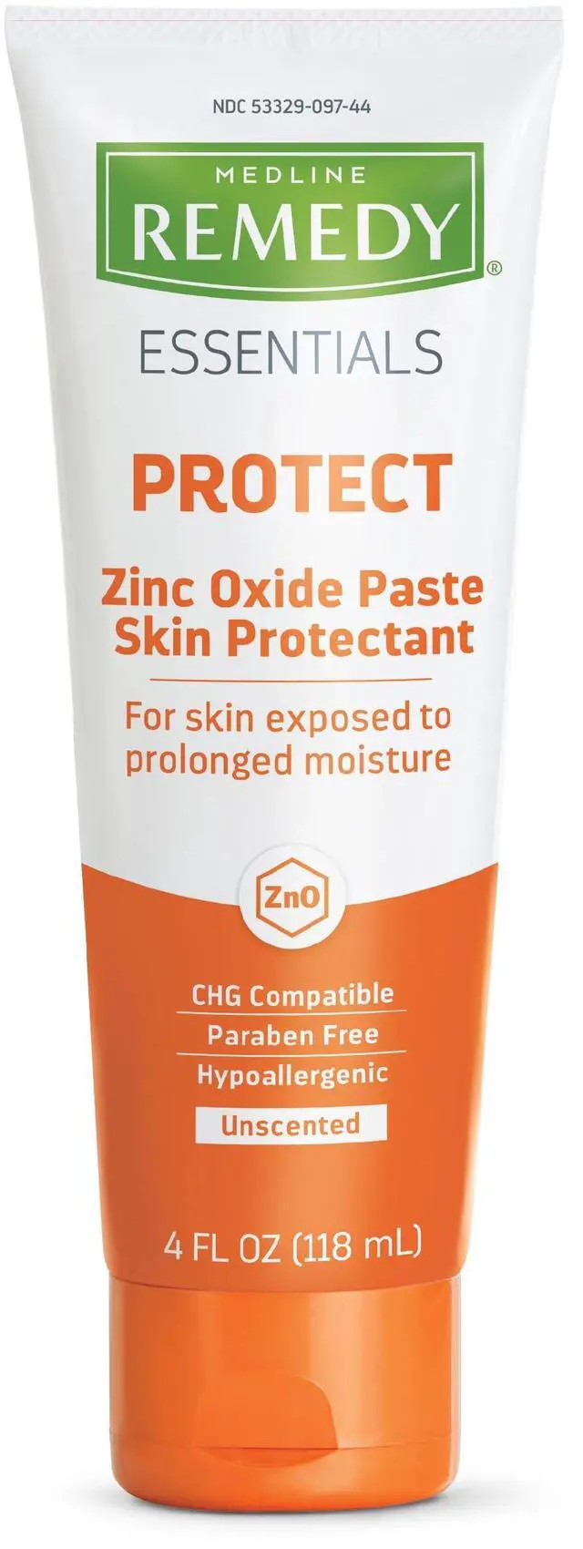 Main image of Medline Remedy Essentials Zinc Oxide Skin Protectant Paste (4 oz Tube), Unscented, Barrier, Incontinence Cream, Diaper Rash, Adults, Elderly, Hypoallergenic, Paraben Free