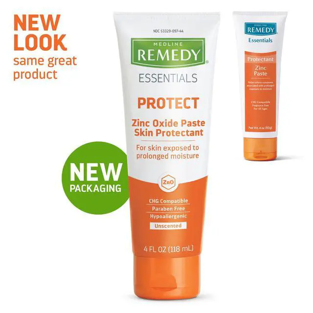 Alt view image 2 of 7 - Medline Remedy Essentials Zinc Oxide Skin Protectant Paste (4 oz Tube), Unscented, Barrier, Incontinence Cream, Diaper Rash, Adults, Elderly, Hypoallergenic, Paraben Free