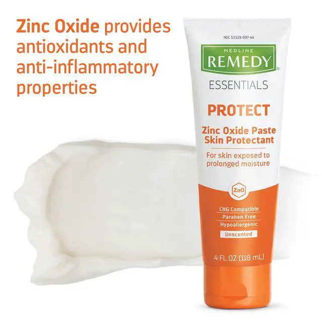 Alt view image 4 of 7 - Medline Remedy Essentials Zinc Oxide Skin Protectant Paste (4 oz Tube), Unscented, Barrier, Incontinence Cream, Diaper Rash, Adults, Elderly, Hypoallergenic, Paraben Free
