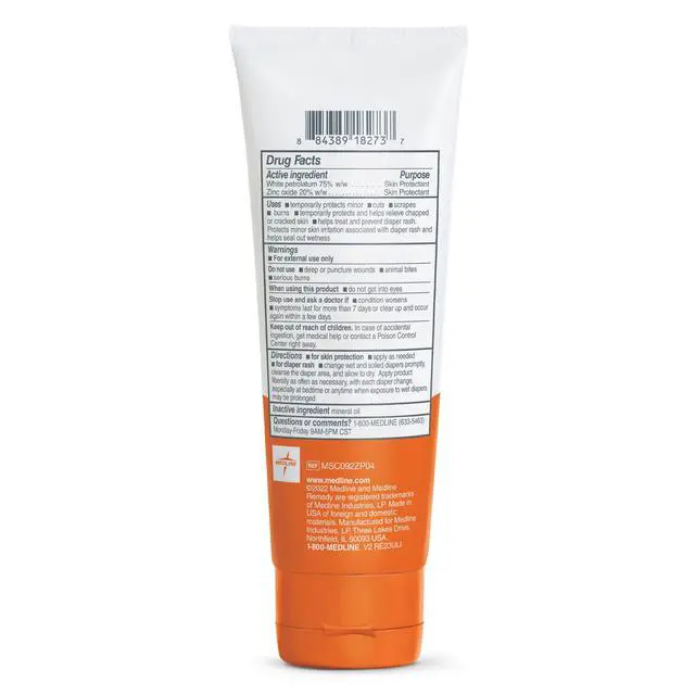 Alt view image 7 of 7 - Medline Remedy Essentials Zinc Oxide Skin Protectant Paste (4 oz Tube), Unscented, Barrier, Incontinence Cream, Diaper Rash, Adults, Elderly, Hypoallergenic, Paraben Free