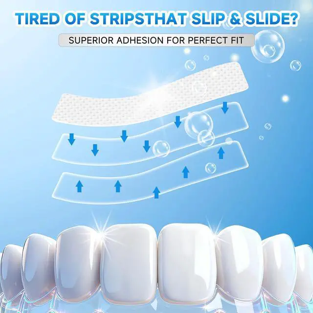 Alt view image 5 of 7 - Milumber Teeth Whitening Strips for Sensitive, 42 Strips Whitener Safe Whitestrip, Deep Stains Removal Tooth Whitening, Enamel Safe Non-Slip Dry Strip Technology for Whiter Teeth, Mint