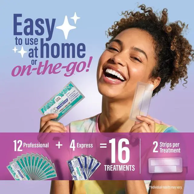 Alt view image 3 of 7 - GuruNanda Teeth Whitening Strips Kit - 16-Day Treatment with Non-Slip, Dry Strip Technology - Whitening Designed with Care for a Brighter Smile