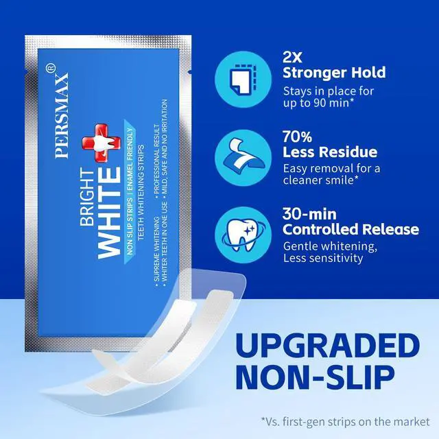 Alt view image 3 of 7 - PERSMAX Teeth Whitening Strips 14 Treatment, 28 Non-Slip Strips