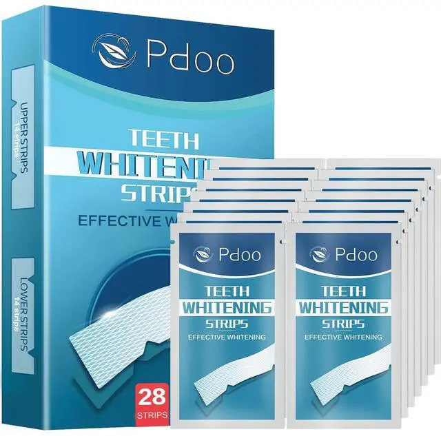 Main image of Teeth Whitening Strip 14 Treatments - Whitening Strips for Sensitive People, Fast Remove Smoking, Coffee, Wine Stains, Teeth Brightening Kit Pack of 28 Non-Slip Strips