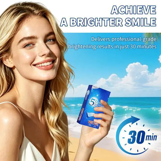 Alt view image 2 of 7 - Ceonam Teeth Whitening Stripes Whitening Kit Whitener Strap Kits for Tooth Oral Care No Sensitivity for Teeth Care 14 Pack 28 Strips (28P)