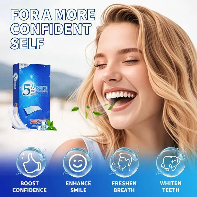 Alt view image 3 of 7 - Ceonam Teeth Whitening Stripes Whitening Kit Whitener Strap Kits for Tooth Oral Care No Sensitivity for Teeth Care 14 Pack 28 Strips (28P)
