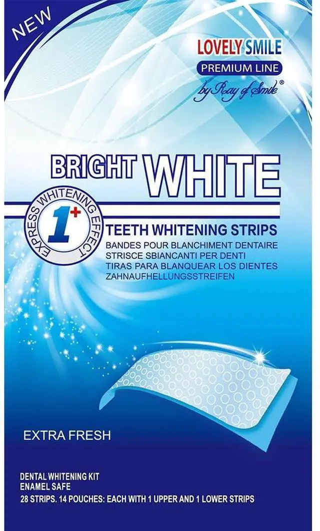 Main image of Lovely Smile Premium Line Teeth Whitening Strips - Enamel Safe - White Teeth in 1 Hour - No Slip and No Sensitivity - Dental Whitener Kit by Ray of Smile (28 Strips/Mint)