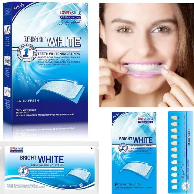 Alt view image 2 of 5 - Lovely Smile Premium Line Teeth Whitening Strips - Enamel Safe - White Teeth in 1 Hour - No Slip and No Sensitivity - Dental Whitener Kit by Ray of Smile (28 Strips/Mint)