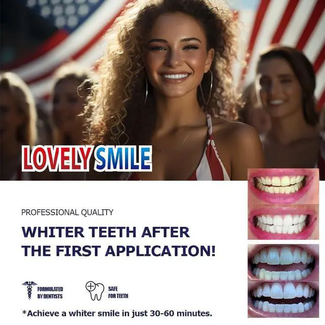 Alt view image 3 of 5 - Lovely Smile Premium Line Teeth Whitening Strips - Enamel Safe - White Teeth in 1 Hour - No Slip and No Sensitivity - Dental Whitener Kit by Ray of Smile (28 Strips/Mint)