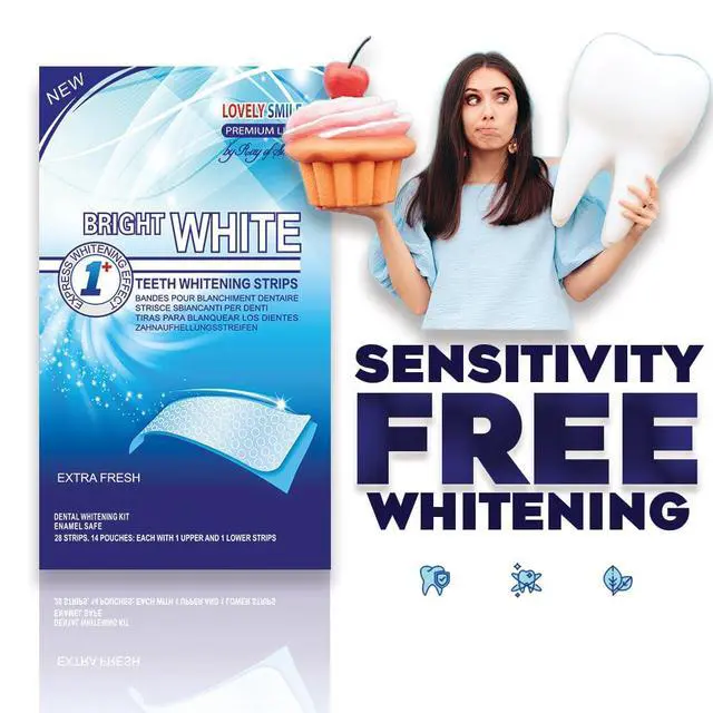 Alt view image 4 of 5 - Lovely Smile Premium Line Teeth Whitening Strips - Enamel Safe - White Teeth in 1 Hour - No Slip and No Sensitivity - Dental Whitener Kit by Ray of Smile (28 Strips/Mint)