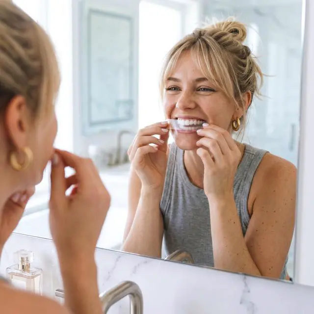 Alt view image 6 of 7 - Zimba Coconut Flavored Teeth Whitening Strips | Vegan, Enamel Safe Hydrogen Peroxide Teeth Whitener for Coffee, Wine, Tobacco, and Other Stains | 14 Day Treatment | Coconut