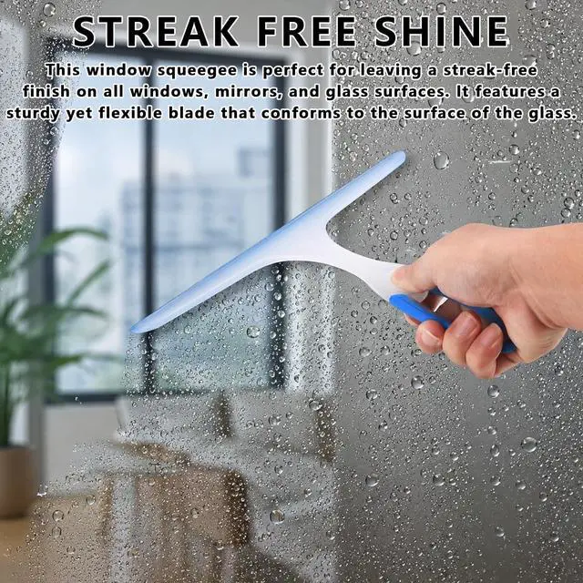Alt view image 6 of 7 - Shower Squeegee for Glass Doors, 3pcs Bathroom Squeegee for Shower Cleaner Squeegee, Window Cleaning Squeegee Glass Shower Door for Car Window Wiper Mirror Windshield