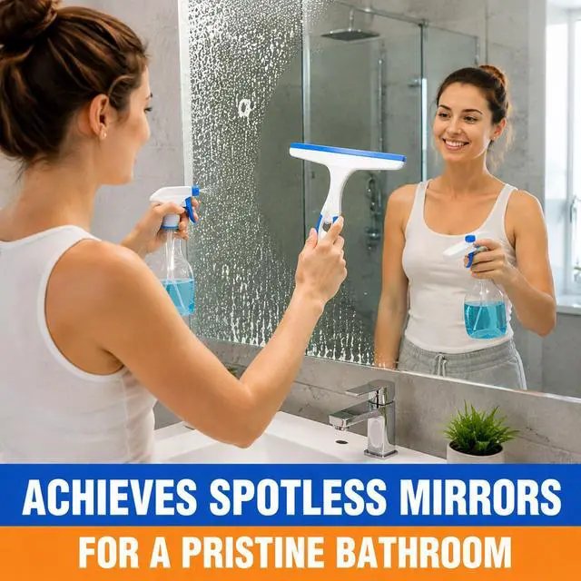 Alt view image 7 of 7 - Shower Squeegee for Glass Doors, 3pcs Bathroom Squeegee for Shower Cleaner Squeegee, Window Cleaning Squeegee Glass Shower Door for Car Window Wiper Mirror Windshield