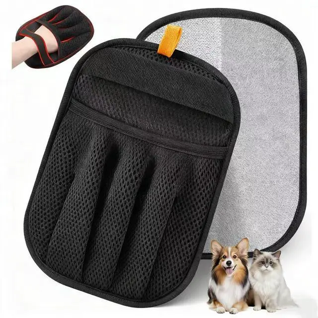 Main image of Amouy Pet Hair Removal Glove for Cats & Dogs, 2 PCS Upgraded Five-Finger Electrostatic Pet Hair Gloves, Reusable Magic Brush Pet Hair Remover Tool for Laundry, Couch, Carpet, Car Seat
