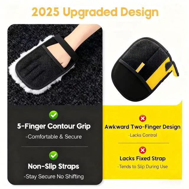 Alt view image 3 of 7 - Amouy Pet Hair Removal Glove for Cats & Dogs, 2 PCS Upgraded Five-Finger Electrostatic Pet Hair Gloves, Reusable Magic Brush Pet Hair Remover Tool for Laundry, Couch, Carpet, Car Seat