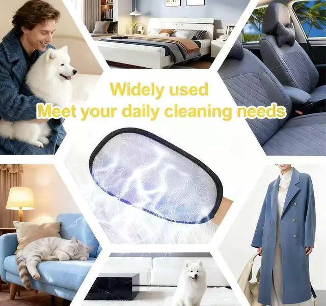 Alt view image 7 of 7 - Amouy Pet Hair Removal Glove for Cats & Dogs, 2 PCS Upgraded Five-Finger Electrostatic Pet Hair Gloves, Reusable Magic Brush Pet Hair Remover Tool for Laundry, Couch, Carpet, Car Seat