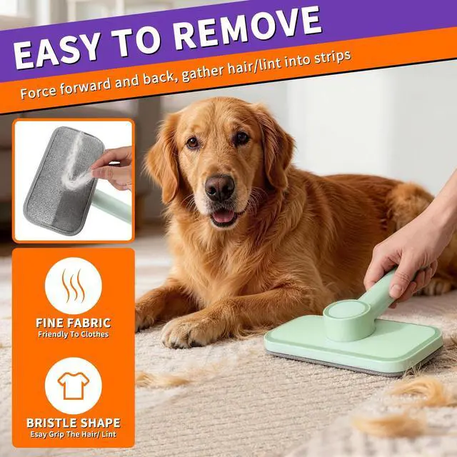 Alt view image 2 of 7 - Pet Hair Remover Reusable Lint Remover for Dog and Cat Hair Electrostatic Lint Brush Magic Pet Hair Removal Tool for Clothes, Couch, Carpet, Car, Rugs, Bedding, Fabric Furniture