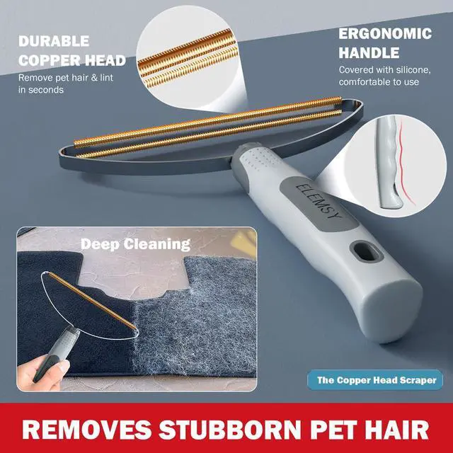Alt view image 3 of 6 - Pet Hair Removal Tools (3-Pack), Dog Cat Hair Remover Pro, Lint Shaver Cleaner, Fur Removal Carpet Scraper, Fuzz Hairball Brush for Carpet, Car Mat, Clothes, Couch, Pet Bed, Cat Tree, Furniture
