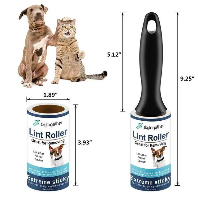 Alt view image 7 of 7 - skytogether Lint Rollers for Pet Hair Extra Sticky, Dog Cat Pet Hair Remover Couch Lint Roller Travel Size Lint Remover for Clothes, 2 Reusable Handles+8 Lint Roller Refills Pack, 512 Sheets Total