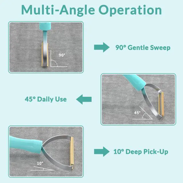 Alt view image 6 of 7 - Deep Cleaner Pro Pet Hair Remover-Special Cat Hair Remover Multi Fabric Edge and Carpet Rake Scraper by LINTPLUS-Dog Hair Remover for Rugs,Couch & Pet Towers-Easy to Every Hair!