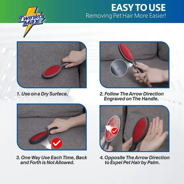 Alt view image 4 of 6 - Twinko Max Lint Brush for Pet Hair, Reusable Lint Remover for Clothes