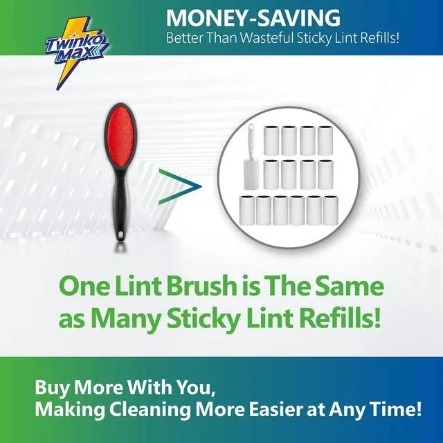 Alt view image 6 of 6 - Twinko Max Lint Brush for Pet Hair, Reusable Lint Remover for Clothes