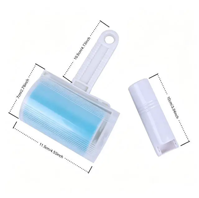 Alt view image 2 of 4 - Reusable Lint Roller for Pet Hair Washable Sticky Picker Set, 2-in-1 Portable & Standard Roller, Eco-Friendly No Refills, Removes Dog & Cat Fur from Clothes, Couch, Car (Blue)