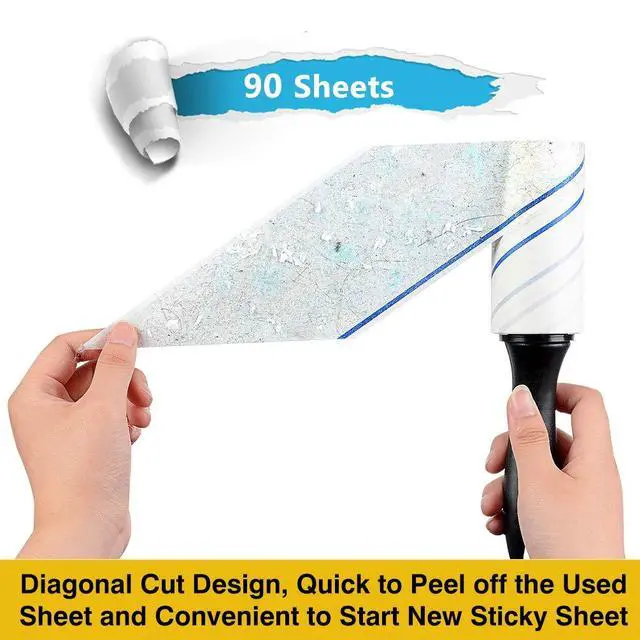 Alt view image 6 of 7 - TIANBO FIRST Extra Sticky Lint Rollers for Pet Hair Small Pet Hair Rollers Dog Cat Fuzz Clean Removal Rolls Easy Tear Sticky Lint Roller Removers for Clothes Couch Furniture, 450 Sheets Total, 5 Packs
