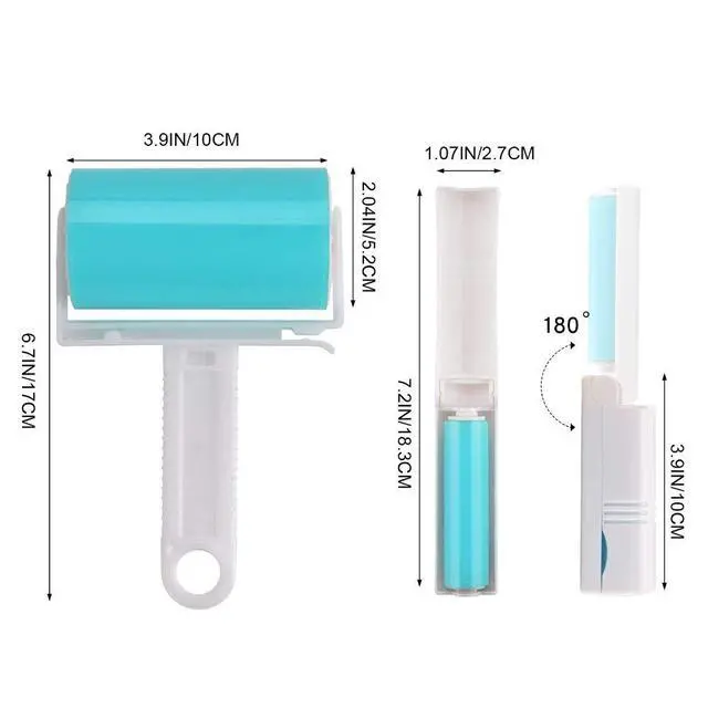 Alt view image 4 of 6 - Lint Roller 5 Pack, Reusable Washable Lint Roller Sticky Gel Lint Remover Pet Hair Remover Cleaner for Clothes, Travel Essentials Household Use, Include Large Small Size
