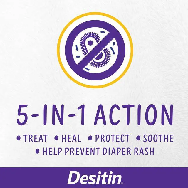 Alt view image 4 of 7 - Desitin Maximum Strength Paste, 40% Zinc Oxide Paste, Diaper Rash Healing Ointment for Immediate Relief, Dermatologist Pediatrician Tested, Helps Heal Diaper Rash, Protects Up to 12 Hours, 4.8 Oz Tube