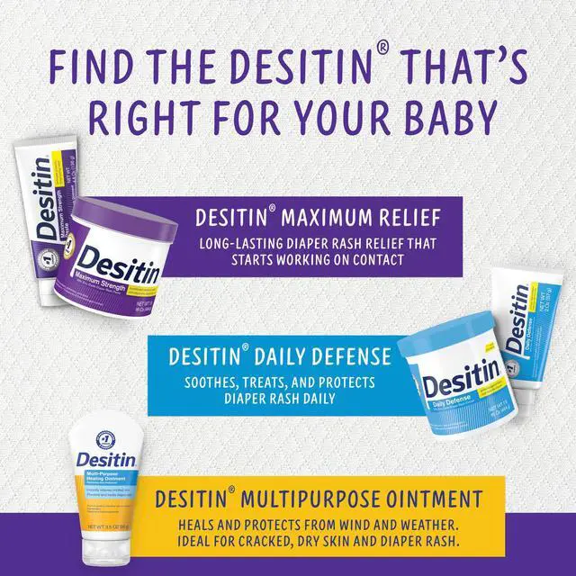 Alt view image 7 of 7 - Desitin Maximum Strength Paste, 40% Zinc Oxide Paste, Diaper Rash Healing Ointment for Immediate Relief, Dermatologist Pediatrician Tested, Helps Heal Diaper Rash, Protects Up to 12 Hours, 4.8 Oz Tube