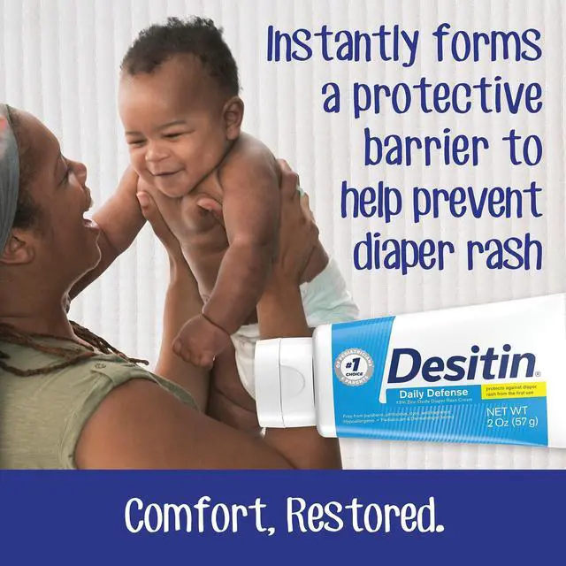 Alt view image 4 of 7 - Desitin Daily Defense Baby Diaper Rash Cream with Zinc Oxide to Treat, Relieve & Prevent diaper rash, Hypoallergenic, Dye-, Phthalate- & Paraben-Free, 4.8 oz
