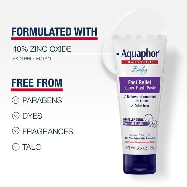 Alt view image 2 of 7 - Aquaphor Baby Diaper Rash Paste - For Serious Diaper Rash and Flare-ups - 3.5 Oz. Tube