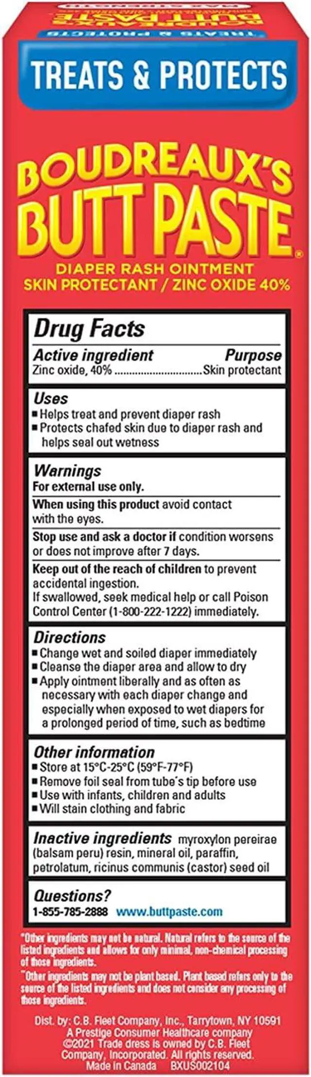 Alt view image 6 of 7 - Boudreauxs Butt Paste Max Strength Diaper Rash Cream for Baby, Ointment With Zinc Oxide, 4 oz Tubes, 3 Pack