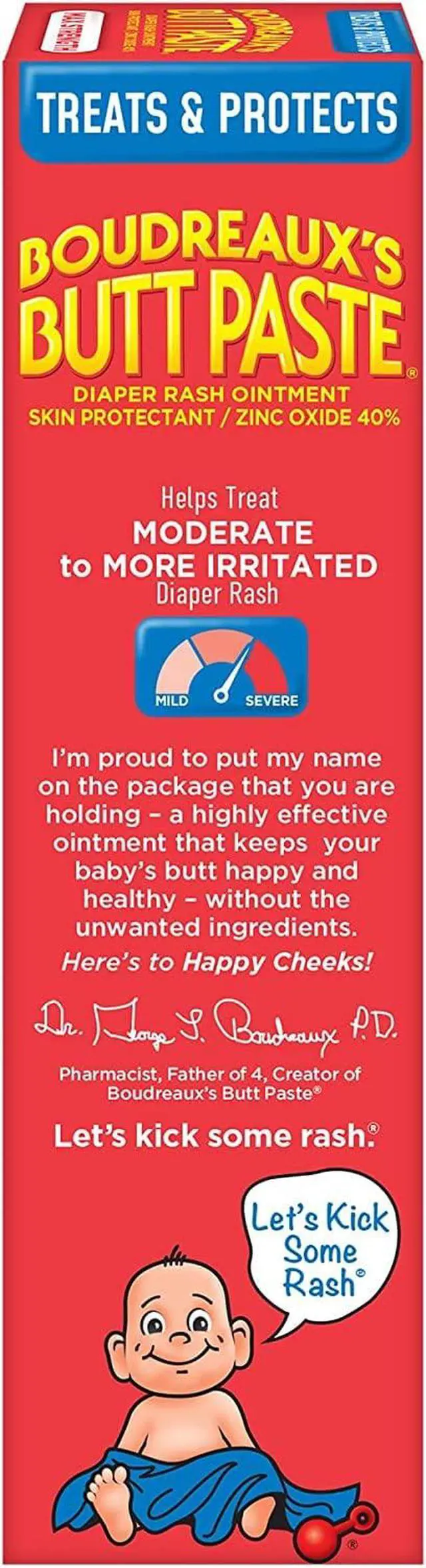 Alt view image 7 of 7 - Boudreauxs Butt Paste Max Strength Diaper Rash Cream for Baby, Ointment With Zinc Oxide, 4 oz Tubes, 3 Pack