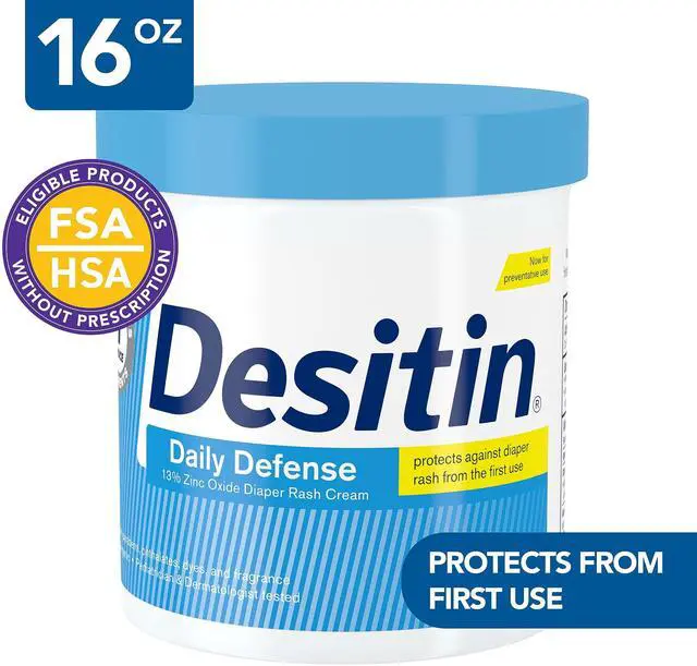Alt view image 2 of 7 - Desitin Daily Defense Baby Diaper Rash Cream with 13% Zinc Oxide, Barrier Cream to Treat, Relieve & Prevent Diaper Rash, Hypoallergenic, Dye-, Phthalate- & Paraben-Free, 16 oz