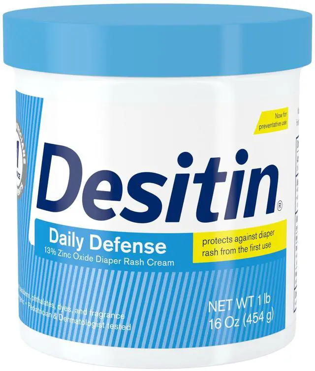 Main image of Desitin Daily Defense Baby Diaper Rash Cream with 13% Zinc Oxide, Barrier Cream to Treat, Relieve & Prevent Diaper Rash, Hypoallergenic, Dye-, Phthalate- & Paraben-Free, 16 oz