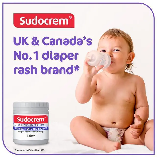 Alt view image 2 of 7 - Sudocrem Diaper Rash Cream for Babies, Triple Action Zinc Oxide Baby Rash Cream, Soothing Skin Protectant for Diaper Care & Baby Skin, 14oz (400g)