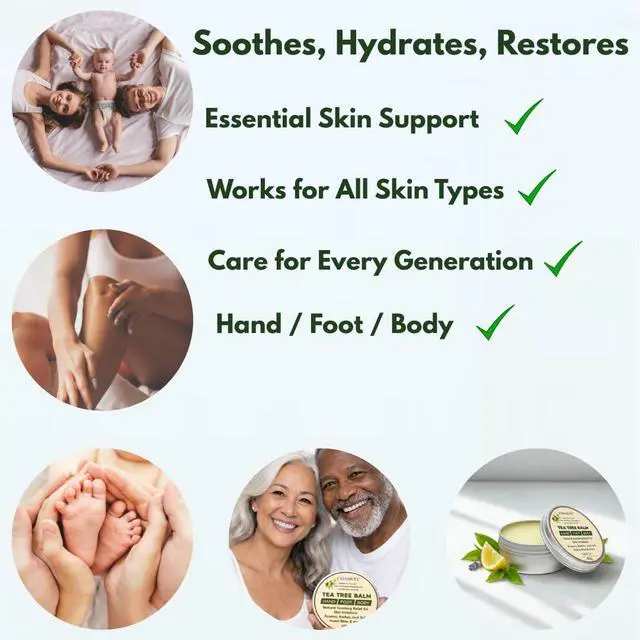 Alt view image 5 of 7 - Tea Tree Oil Balm, Itchy Skin Relief for Soothing Rashes, Jock Itch, Athletes Foot, Folliculitis, Bug Bites. Natural Formula for Dry Sensitive Skin | Safe for All Ages 1pack