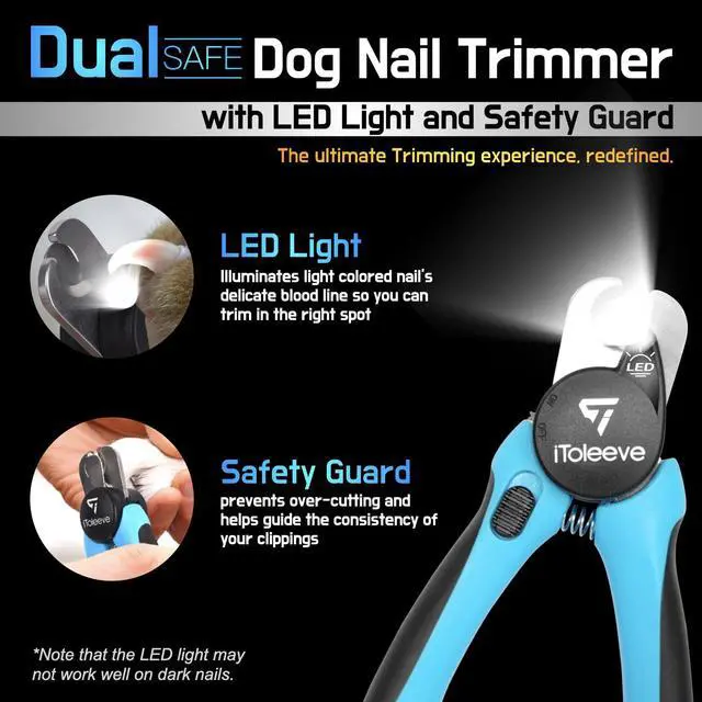 Alt view image 2 of 7 - iToleeve LED Dog Nail Clipper with Light, Illuminates Nails or Bloodline for Safe and Easy Trimmers, Extra Sharp for Thick Nails, Quick Sensor, Avoid Over Cutting Toenail, for Cats & Dogs